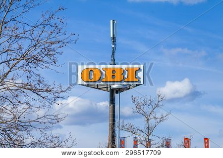 Nuremberg / Germany - April 7, 2019: Obi Branch On A German Do It Yourself Obi Market In Nuremberg.