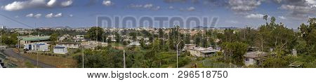 Wide Angel View Of Community Of Cerro Gordo In Bayamon Puerto Rico.
