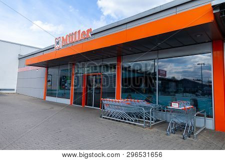 Nuremberg / Germany - April 7, 2019: Mueller Branch On A Mueller Drugstore In Nuremberg