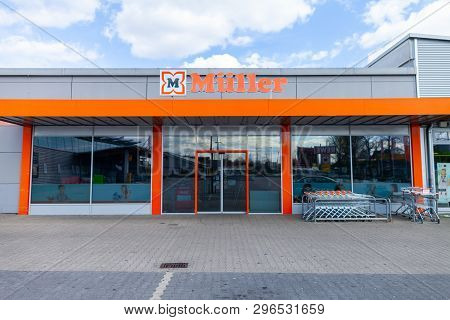 Nuremberg / Germany - April 7, 2019: Mueller Branch On A Mueller Drugstore In Nuremberg
