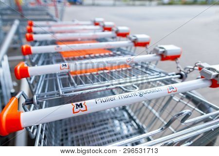 Nuremberg / Germany - April 7, 2019: Mueller Branch On A Mueller Drugstore In Nuremberg