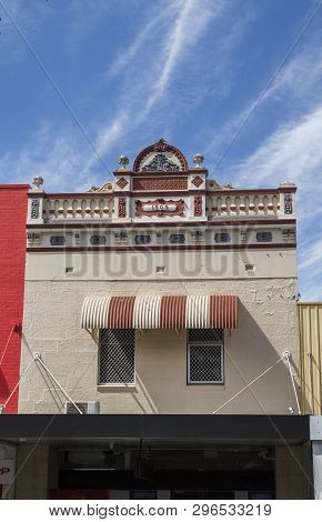 Grafton, Australia - April 9, 2019: Facade Of A Heritage Building With Superb Architectural Elements