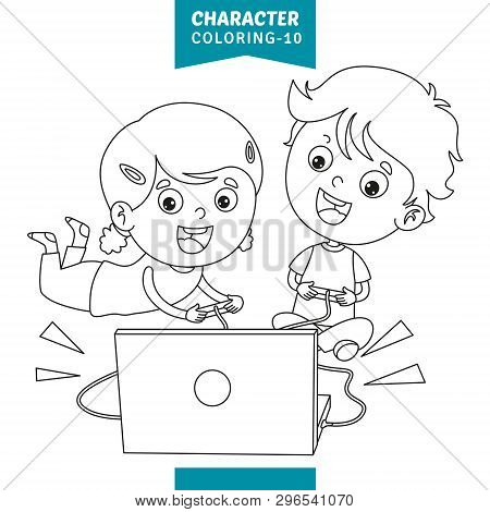 Vector Illustration Of Cartoon Character Coloring Page