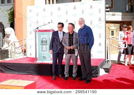 LOS ANGELES - APR 12:  Ben Mankiewicz, Billy Crystal, Rob Reiner at the Billy Crystal Hand And Footprint Ceremony at the TCL Chinese Theater IMAX on April 12, 2019 in Los Angeles, CA