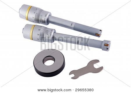 Micrometer met accessoires