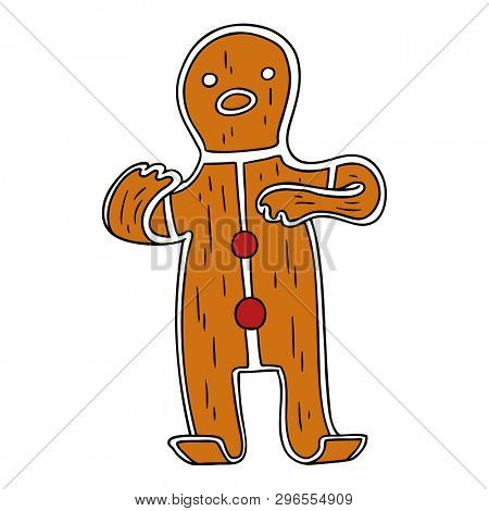hand drawn cartoon doodle of a gingerbread man