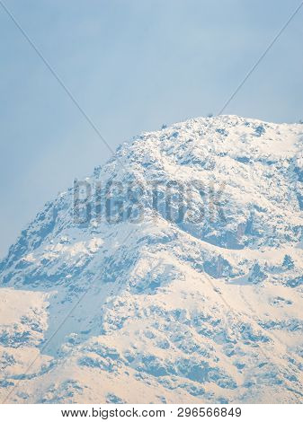 Summit Of A Snow Covered Mountain In The Zabarwan Range In Srinagar Kashmir