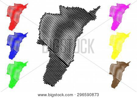 Quindio Department (colombia, Republic Of Colombia, Departments Of Colombia) Map Vector Illustration