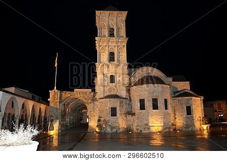 The Church Of Saint Lazarus, A Late-9th Century Church In Larnaca At Night, Cyprus. It Belongs To Th