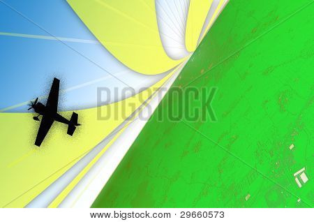 Sunrise lotnictwa zielony