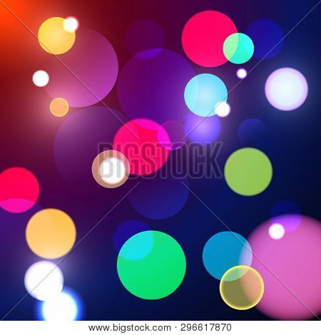 Colorful Vector Illustration With Soft Bokeh Effect, Abstract Background