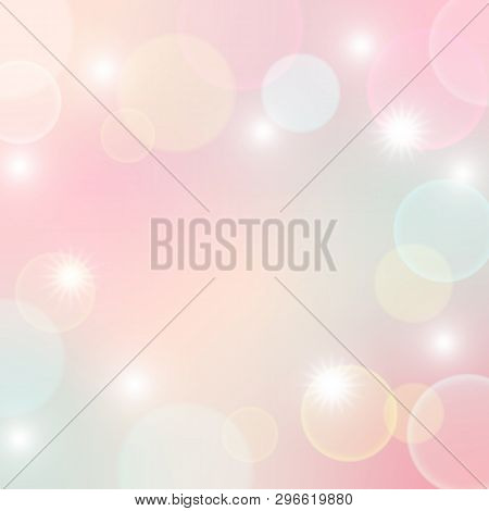 Colorful Vector Illustration With Soft Bokeh Effect, Abstract Background