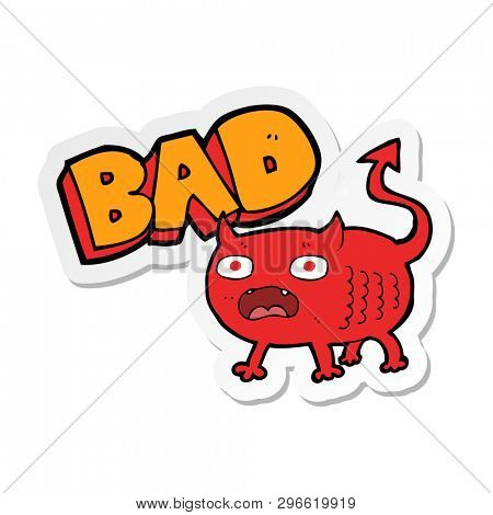 sticker of a cartoon bad imp
