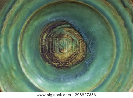 Background Of Old Pottery With Molds Of Mint