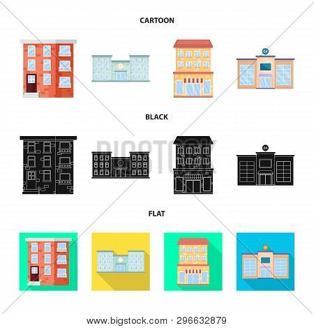 Vector Design Of Municipal And Center Logo. Set Of Municipal And Estate   Stock Vector Illustration.