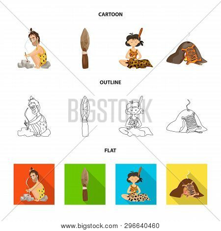Vector Design Of Evolution  And Prehistory Symbol. Collection Of Evolution  And Development  Vector 