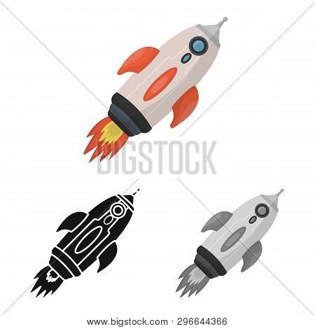Vector Design Of Rocket And Launch  Icon. Set Of Rocket And Spaceship Vector Icon For Stock.