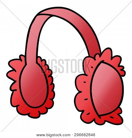 hand drawn gradient cartoon doodle of pink ear muff warmers