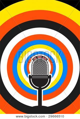 Affiche lumineuse de radiodiffusion. Illustrations vectorielles.