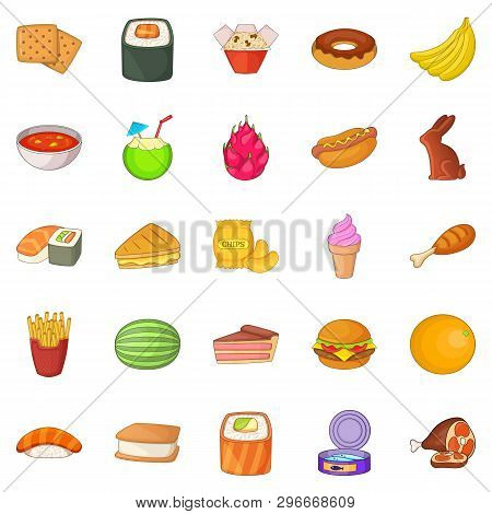 Morsel Icons Set. Cartoon Set Of 25 Morsel Icons For Web Isolated On White Background
