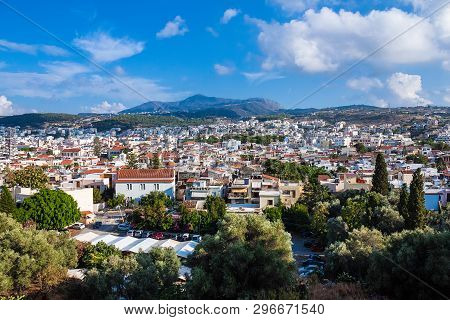 Rethymnon, Crete, Greece - August 15, 2015: View From The Fortress Of Fortezza To The City Of Rethym