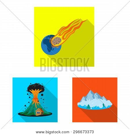 Vector Design Of Natural And Disaster Icon. Set Of Natural And Risk Stock Vector Illustration.