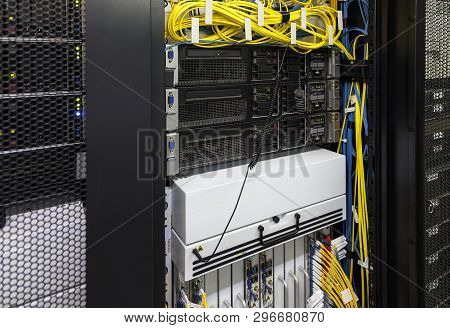 Close Up Telecom Equipment Of Cellular Data Terminal