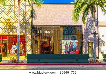 View Of The Fashionable Street Rodeo Drive In Hollywood, La.