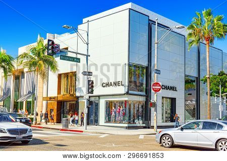 View Of The Fashionable Street Rodeo Drive In Hollywood, La.