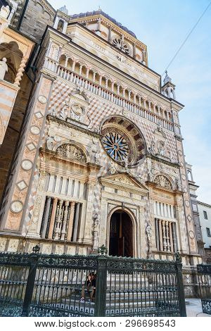Bergamo, Italy - October 18, 2018: Facade Of Cappella Colleoni In Bergamo