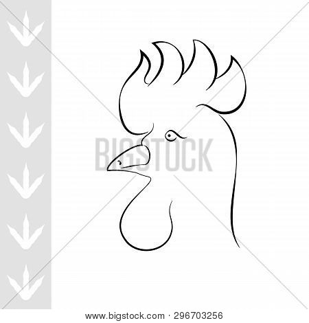 Chicken Head Icon Isolated On White Background. Vector Illustration