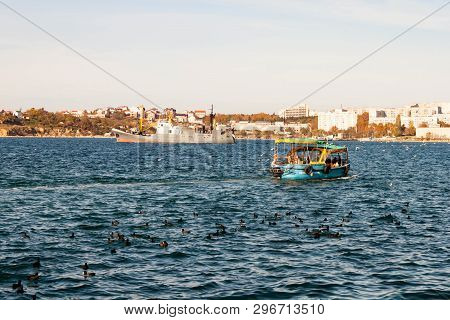 Sebastopol, Crimea, Russia - September 18, 2014: Artillery Bay Sevastopol Harbor Black Sea. View Of
