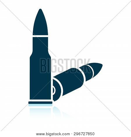 Rifle Ammo Icon. Shadow Reflection Design. Vector Illustration.