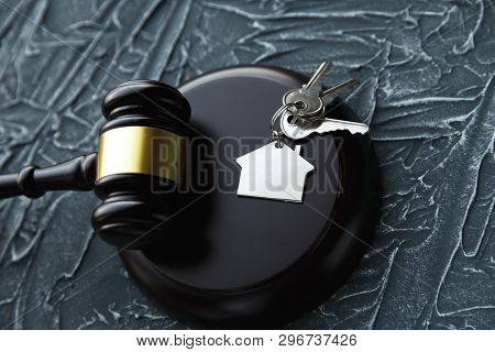 Gavel Wooden And House For Home Buying Or Selling Of Bidding Or Lawyer Of Home Real Estate