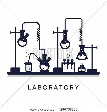 Education And Science Concept. Chemistry, Pharmacy Or Research Laboratory. Science Equipment. Chemis