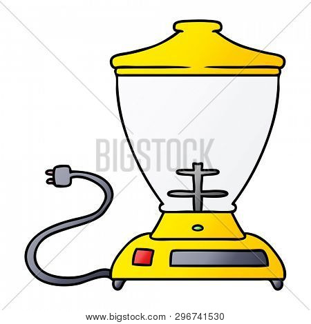 hand drawn gradient cartoon doodle of a food blender