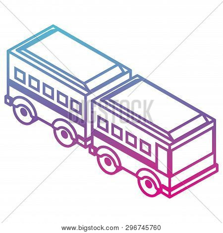 Articulated Bus Transport Isometric Icon Vector Illustration Design