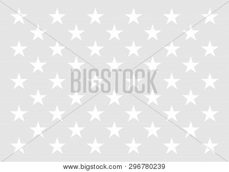 Stars From The Usa Flag In The Original Size And Proportion, On The Gradient Bkue And Dark Backgroun