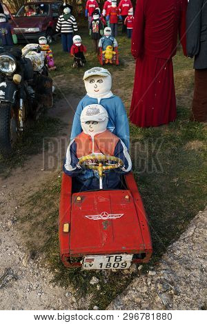 Sabile, Latvia - April 21, 2019: Small Artificial City Of Dolls In Sabile, Latvia - Lellu Pilseta