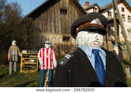 Sabile, Latvia - April 21, 2019: Small Artificial City Of Dolls In Sabile, Latvia - Lellu Pilseta
