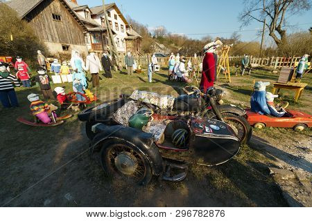 Sabile, Latvia - April 21, 2019: Small Artificial City Of Dolls In Sabile, Latvia - Lellu Pilseta