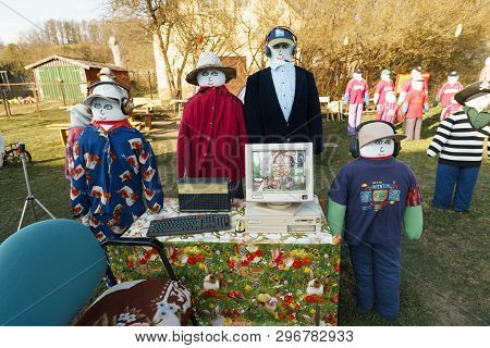 Sabile, Latvia - April 21, 2019: Small Artificial City Of Dolls In Sabile, Latvia - Lellu Pilseta