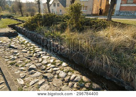Canal With Spring Water In City Sabile In Latvia