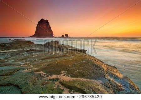 Majestic Moment At Papuma Beach,indonesia