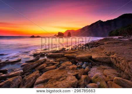 Majestic Moment At Papuma Beach,indonesia