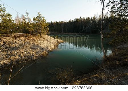 Beautiful Turquoise Lake In Latvia - Meditirenian Style Colors In Baltic States - Lackroga Ezers