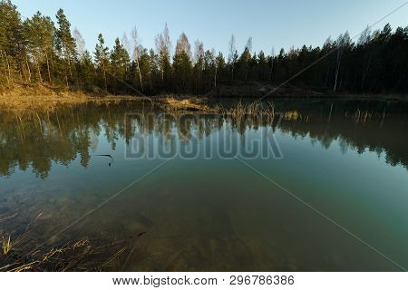 Beautiful Turquoise Lake In Latvia - Meditirenian Style Colors In Baltic States - Lackroga Ezers