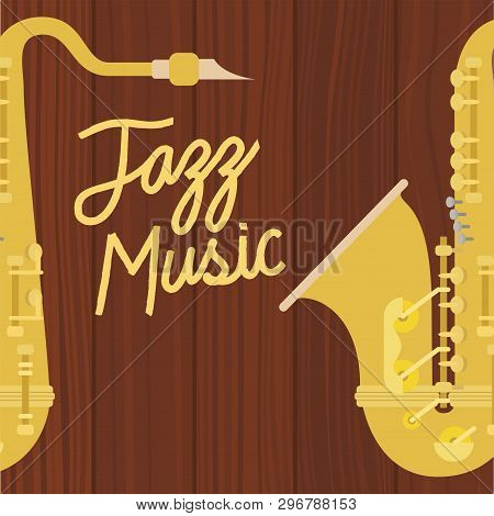 Jazz Day Poster With Saxophone Vector Illustration Design