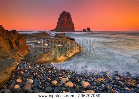 Majestic Moment At Papuma Beach,indonesia