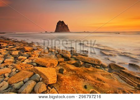 Majestic Moment At Papuma Beach,indonesia